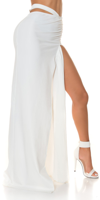 Musthave Maxi Skirt with Cut Out White